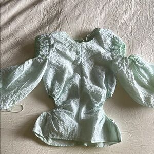 Cecilie Bahnsen Mint Green Blouse UK 8